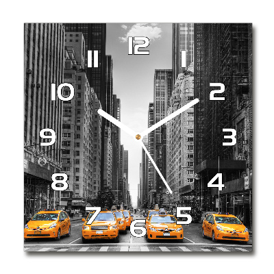 Skleněné hodiny čtverec Taxi New York