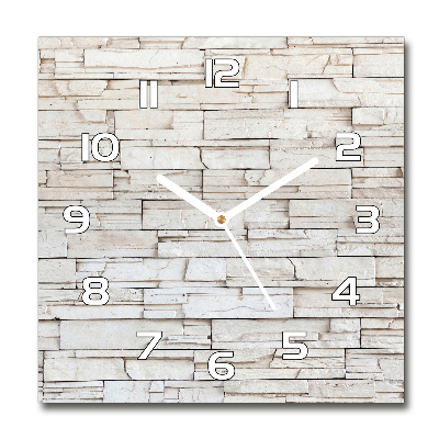 Skleněné hodiny čtverec Bílá stěna káment
