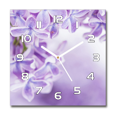 Skleněné hodiny čtverec Květiny bzu