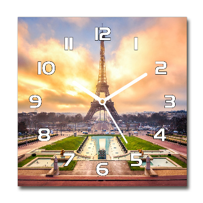 Skleněné hodiny čtverec Eiffelova věž Paříž