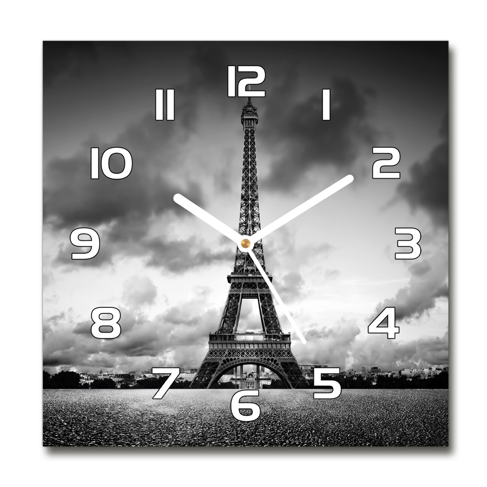Skleněné hodiny čtverec Eiffelova věž Paříž