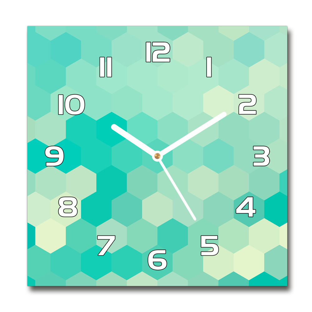 Skleněné hodiny na stěnu Geometrické pozadí