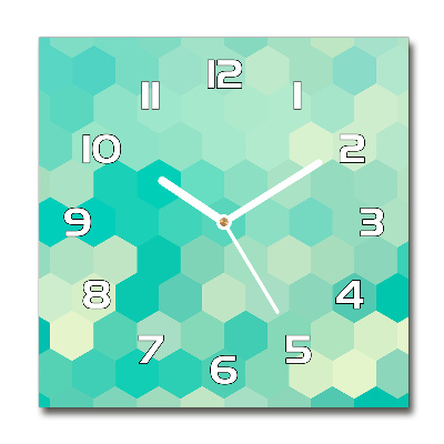 Skleněné hodiny na stěnu Geometrické pozadí