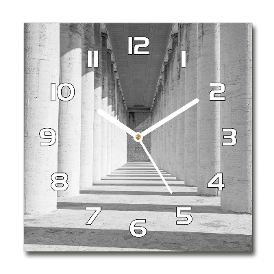 Skleněné nástěnné hodiny čtverec Chodba