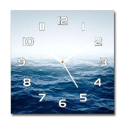 Skleněné hodiny čtverec Mořské vlny