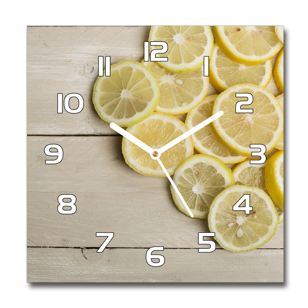 Skleněné hodiny čtverec Citrony strom