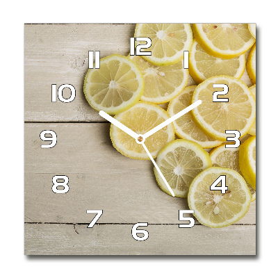 Skleněné hodiny čtverec Citrony strom