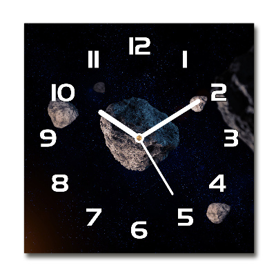 Skleněné nástěnné hodiny čtverec Meteory