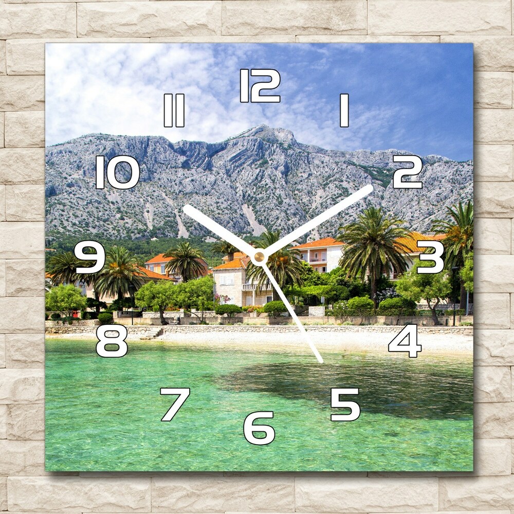 Skleněné hodiny čtverec Pláž v Chorvatsku