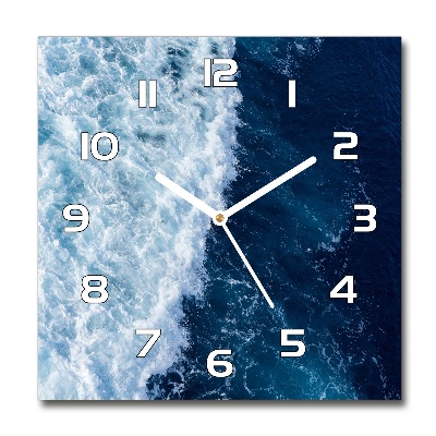 Skleněné hodiny na stěnu Mořské vlny