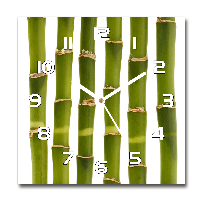 Skleněné nástěnné hodiny čtverec Bambus