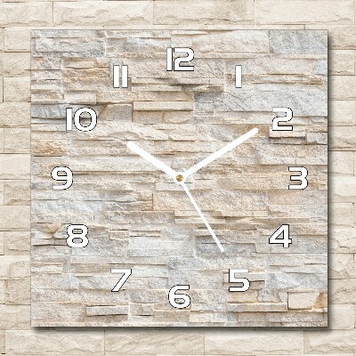 Skleněné hodiny na stěnu Zděná zeď