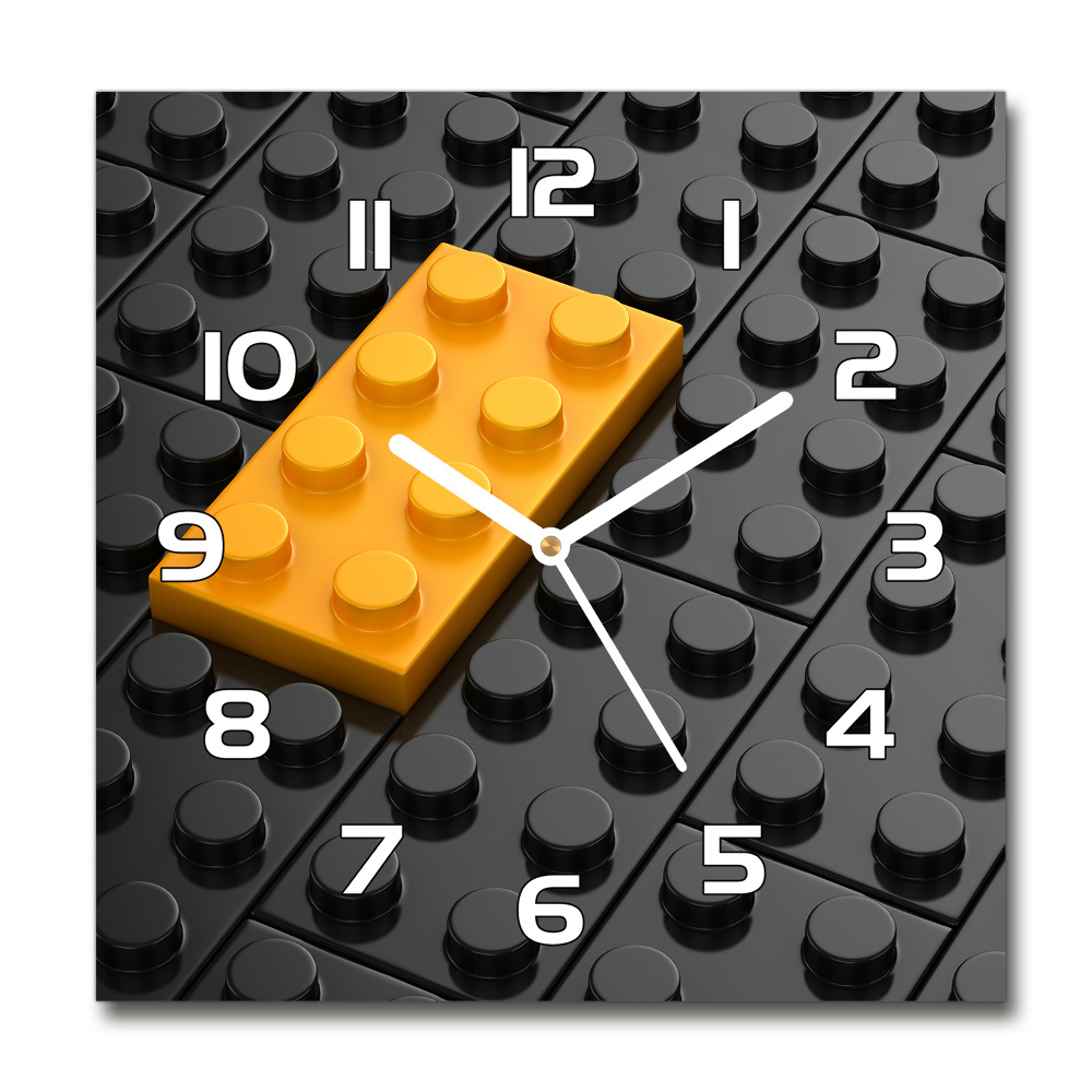 Skleněné hodiny čtverec Lego