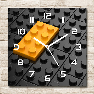 Skleněné hodiny čtverec Lego