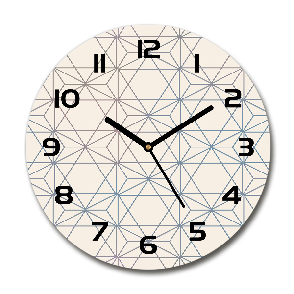 Skleněné hodiny kulaté Geometrické pozadí