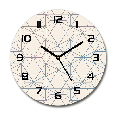 Skleněné hodiny kulaté Geometrické pozadí