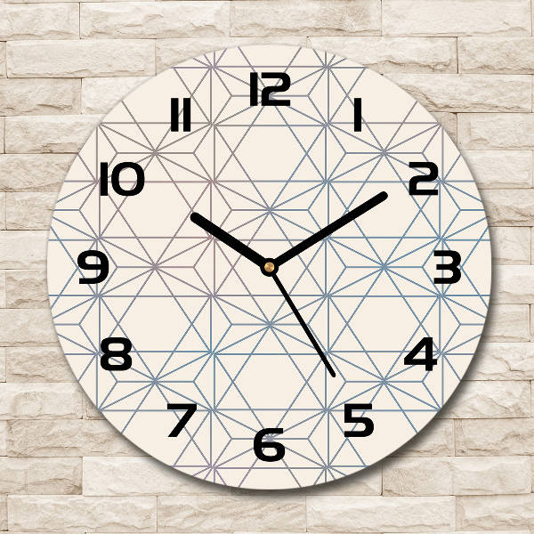 Skleněné hodiny kulaté Geometrické pozadí
