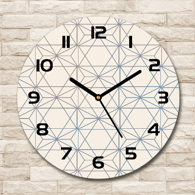 Skleněné hodiny kulaté Geometrické pozadí