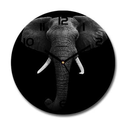 Skleněné hodiny kulaté Africký slon