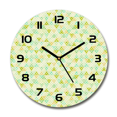 Skleněné hodiny kulaté Geometrické pozadí