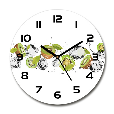 Skleněné hodiny na stěnu Kiwi a voda