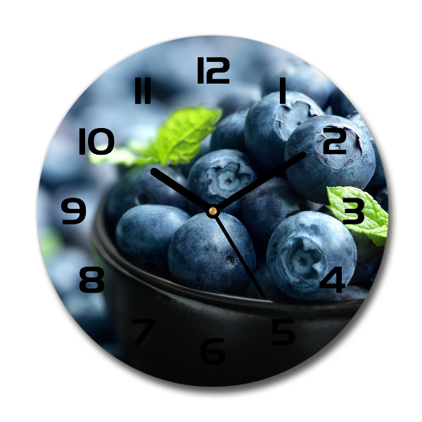 Skleněné nástěnné hodiny kulaté Borůvky
