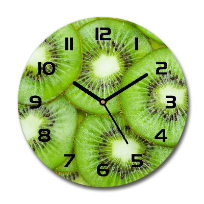 Skleněné nástěnné hodiny kulaté Kiwi