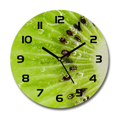 Skleněné nástěnné hodiny kulaté Kiwi