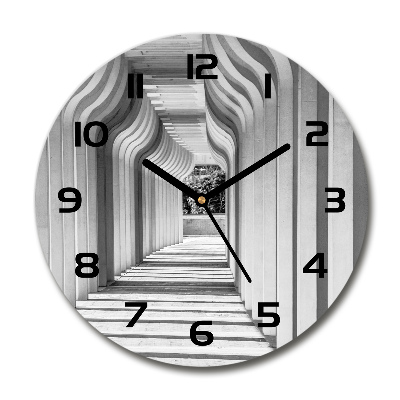 Skleněné nástěnné hodiny kulaté Chodba