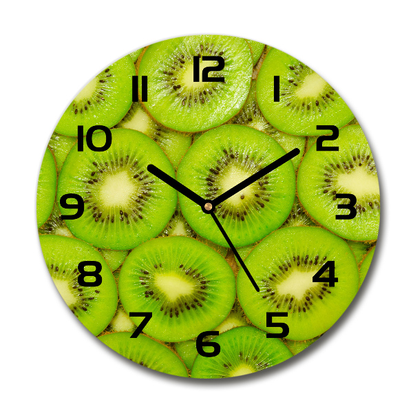 Skleněné nástěnné hodiny kulaté Kiwi