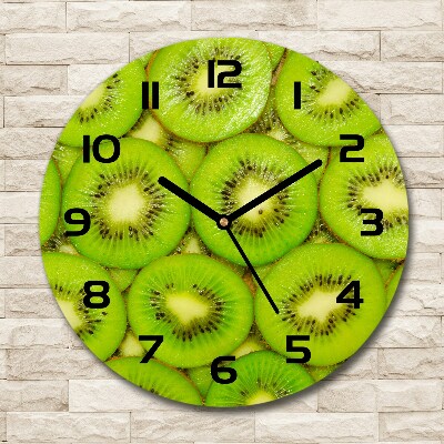 Skleněné nástěnné hodiny kulaté Kiwi