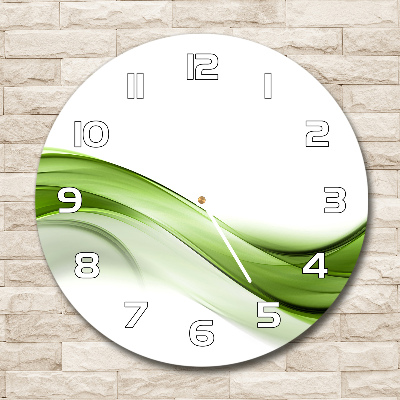 Skleněné hodiny na stěnu Zelená vlna