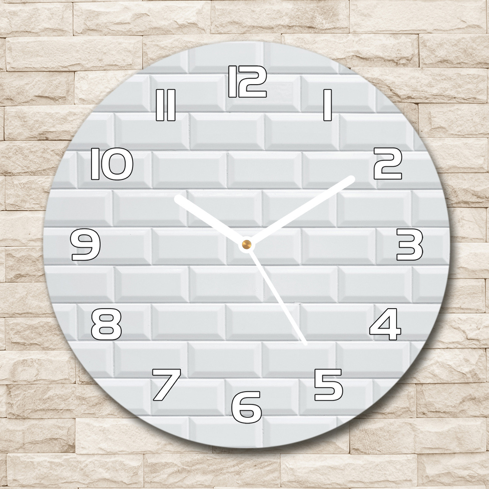 Skleněné hodiny kulaté Keramická stěna