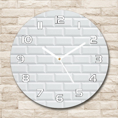 Skleněné hodiny kulaté Keramická stěna