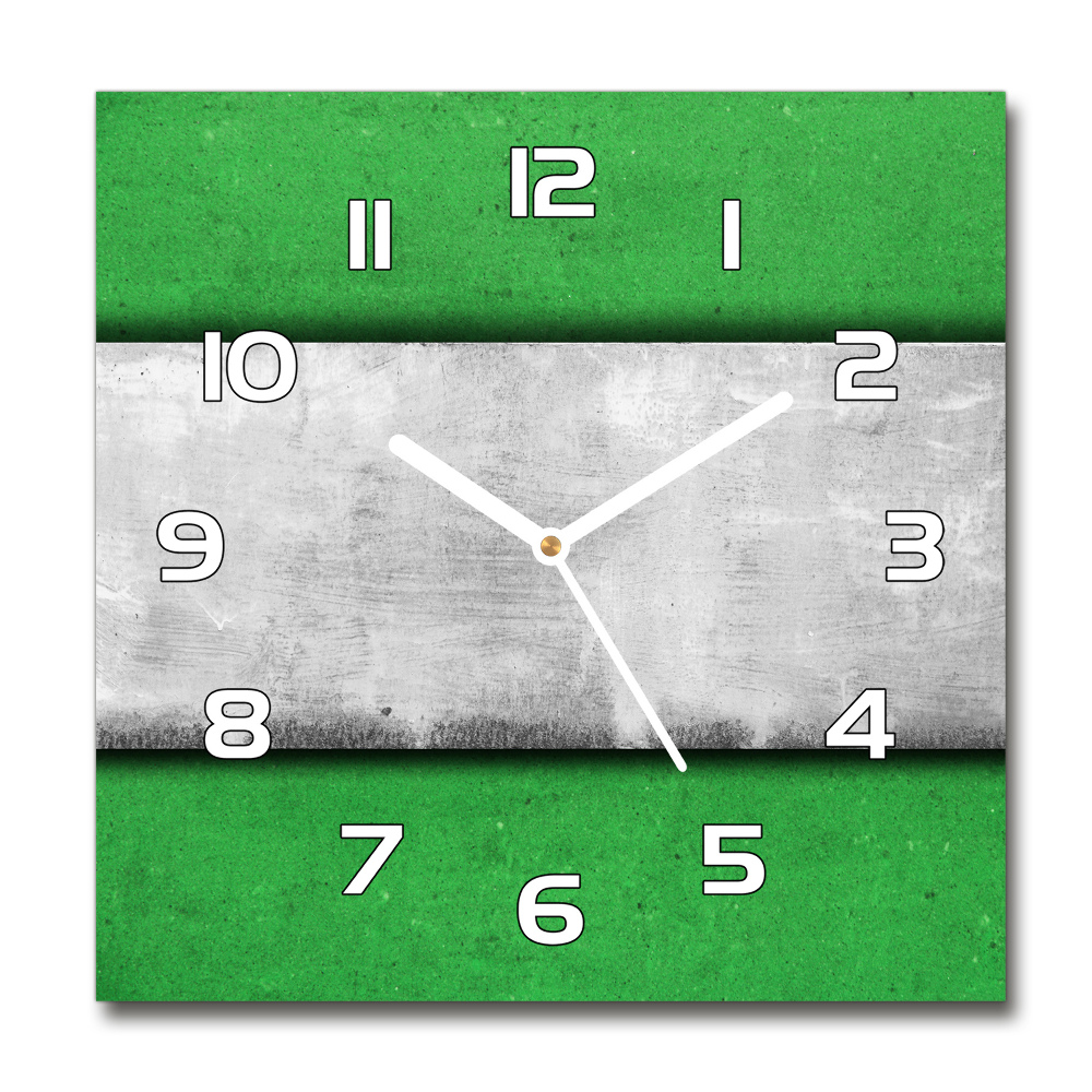 Skleněné hodiny kulaté Zelená zeď
