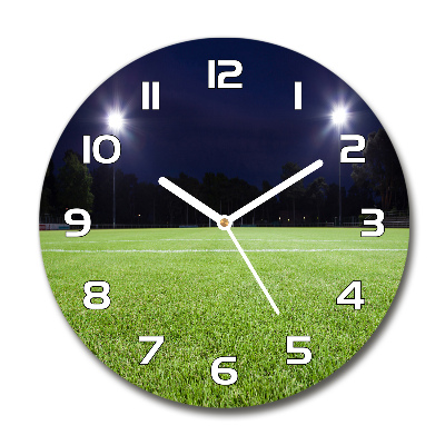 Skleněné hodiny kulaté Fotbalové hřiště