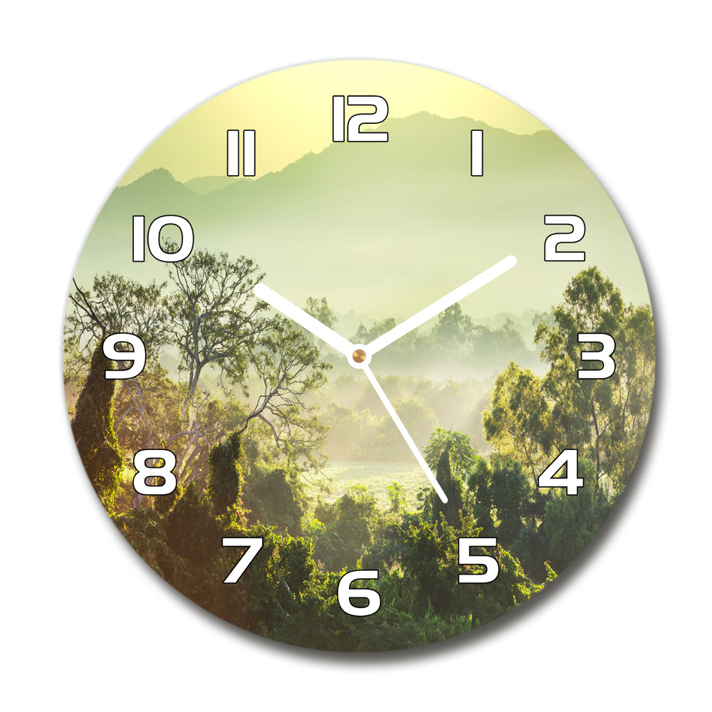 Skleněné nástěnné hodiny kulaté Prales
