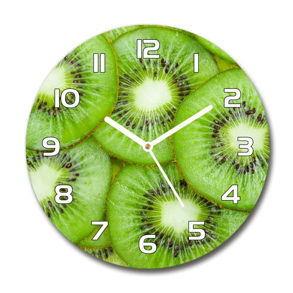 Skleněné nástěnné hodiny kulaté Kiwi
