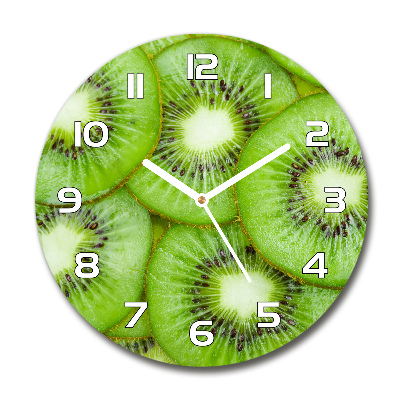 Skleněné nástěnné hodiny kulaté Kiwi