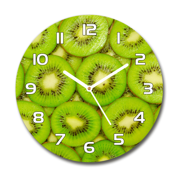 Skleněné nástěnné hodiny kulaté Kiwi