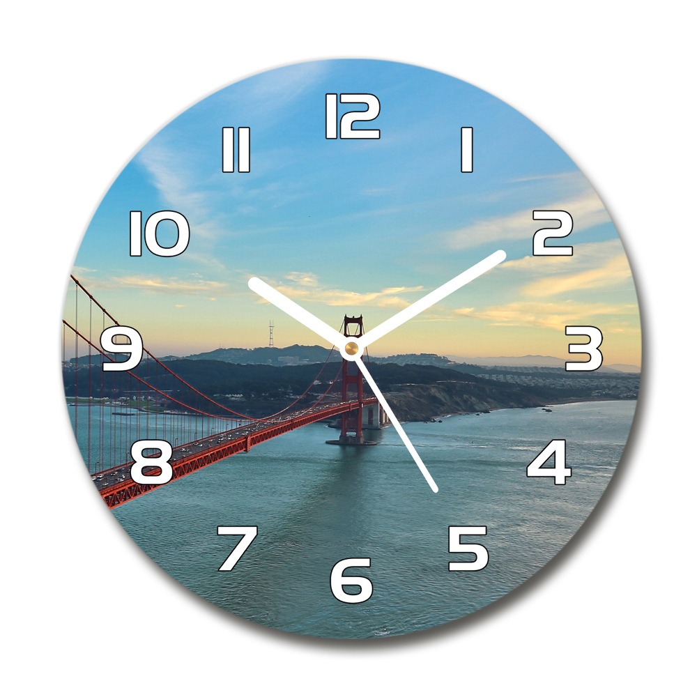 Skleněné hodiny kulaté Most San Francisco