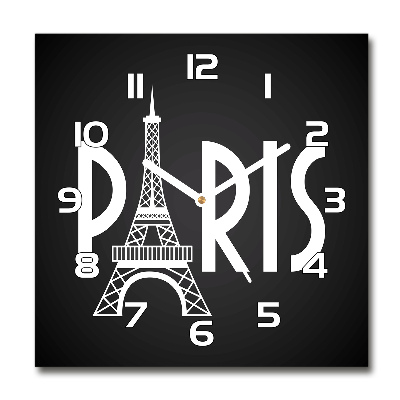 Skleněné nástěnné hodiny kulaté Paříž