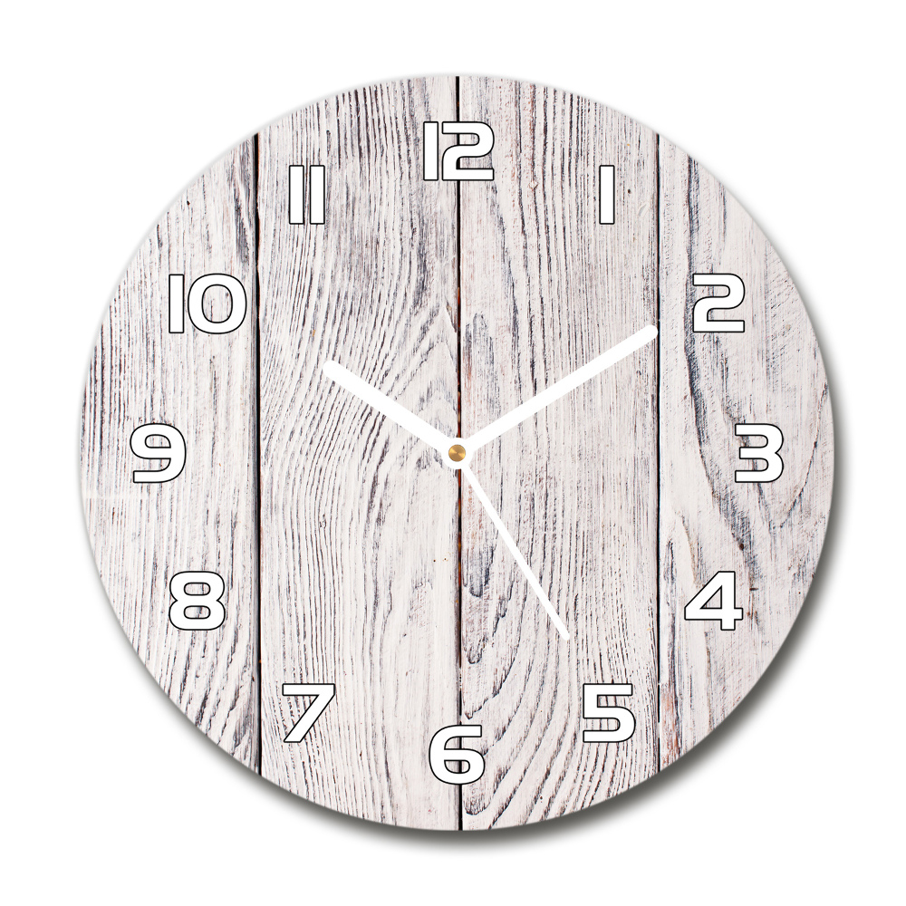 Skleněné hodiny kulaté Dřevěná stěna