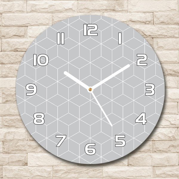 Skleněné hodiny na stěnu Geometrické pozadí