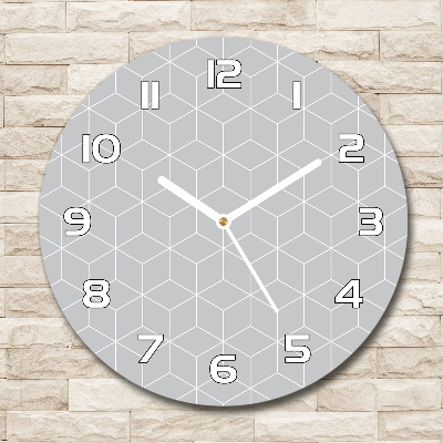 Skleněné hodiny na stěnu Geometrické pozadí