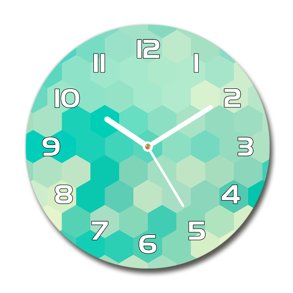 Skleněné hodiny na stěnu Geometrické pozadí