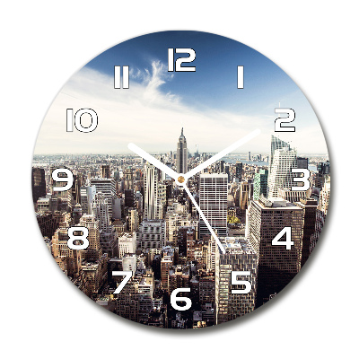 Skleněné hodiny kulaté New York