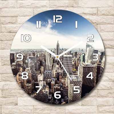 Skleněné hodiny kulaté New York