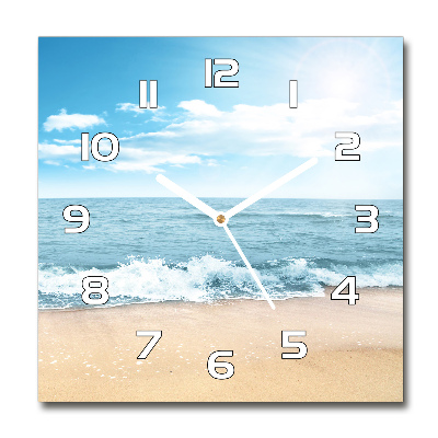 Skleněné nástěnné hodiny kulaté Pláž