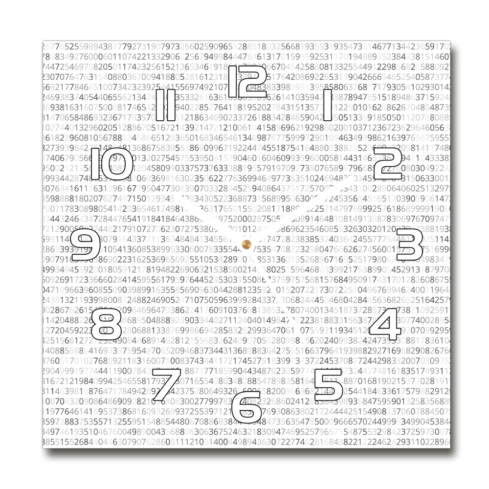 Skleněné hodiny na stěnu Binární kod